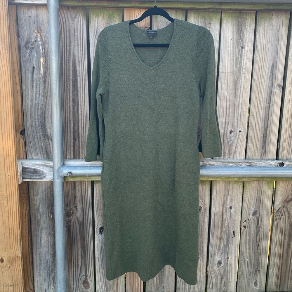 Talbots olive green dress